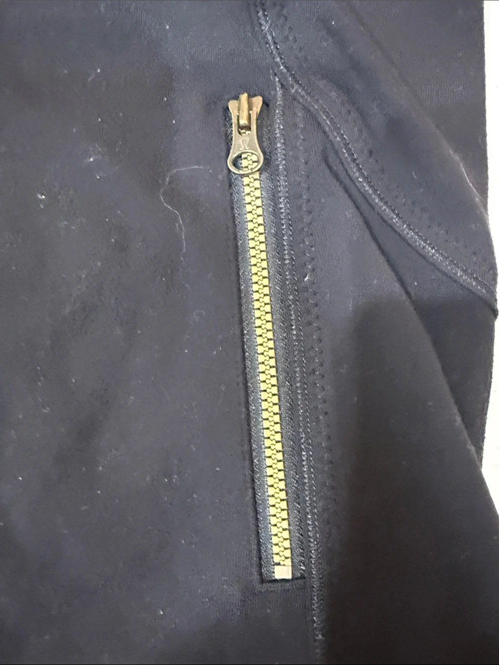 Lululemon Women’s Black Zip-Front Athletic Jacket with Gold Zippers